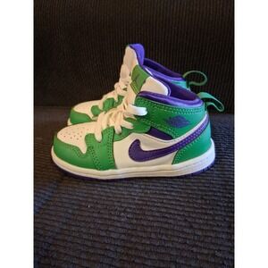 Nike Air Jordan 1 Mid TD 'Hulk' 2020  640735-300 Toddler Size 7C